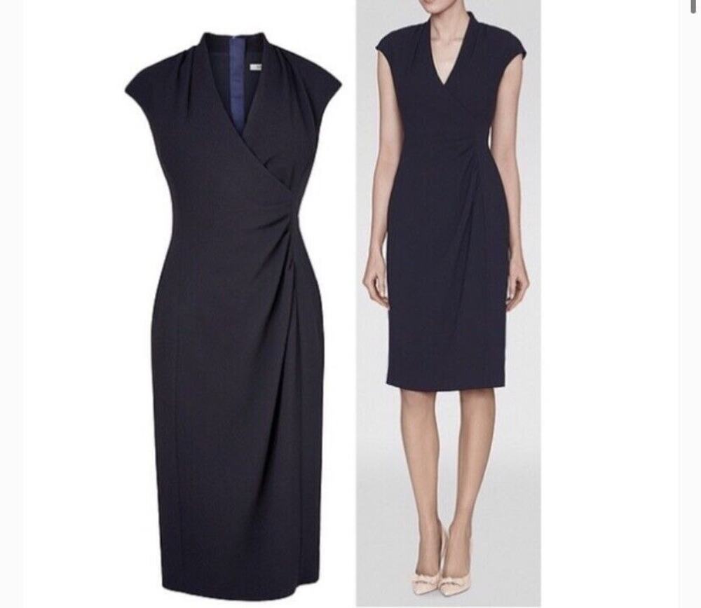LK Bennett Marlene Fitted Dress Cap Sleeve Navy Dress Size 2